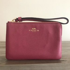 Coach Rouge Crossgrain Leather Wristlet NWT